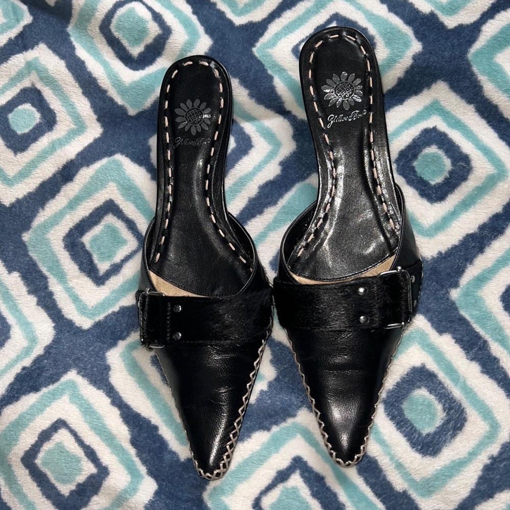Yellow Box Black Mules